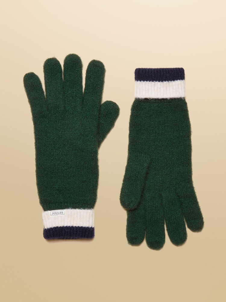 Joules Popley Green/Navy Gloves - Image 1 of 3 Joules Popley Green/Navy Gloves - Image 1 of 3