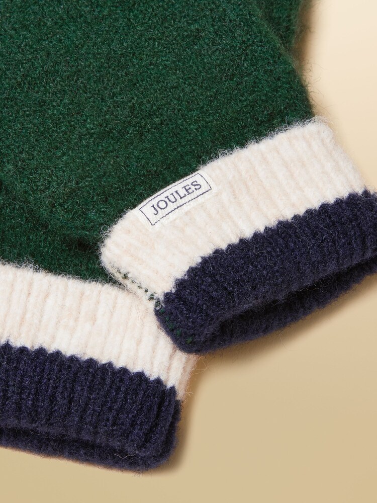 Joules Popley Green/Navy Gloves - Image 2 of 3 Joules Popley Green/Navy Gloves - Image 2 of 3