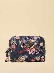 Joules Lillia Blue Printed Cosmetic Bag - Image 1 of 4
