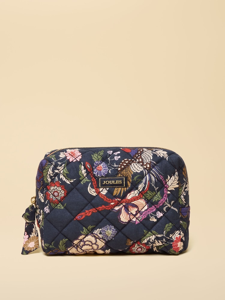 Joules Lillia Blue Printed Cosmetic Bag - Image 1 of 4