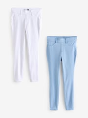 Blue/White Full Length Jersey Denim Leggings 2 Pack - Image 1 of 9
