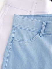 Blue/White Full Length Jersey Denim Leggings 2 Pack - Image 8 of 9