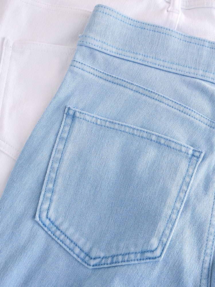 Blue/White Full Length Jersey Denim Leggings 2 Pack - Image 9 of 9 Blue/White Full Length Jersey Denim Leggings 2 Pack - Image 9 of 9