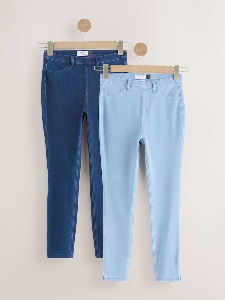 Bleach/Dark Cropped Jersey Leggings 2 Pack - Image 1 of 8