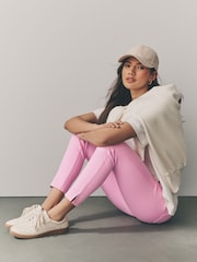 Pink Cropped Denim Jersey Leggings - Image 2 of 8