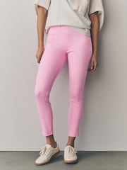 Pink Cropped Denim Jersey Leggings - Image 3 of 8