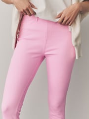Pink Cropped Denim Jersey Leggings - Image 5 of 8