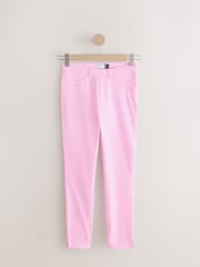 Pink Cropped Denim Jersey Leggings - Image 6 of 8