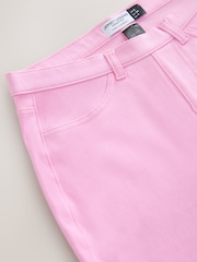 Pink Cropped Denim Jersey Leggings - Image 7 of 8