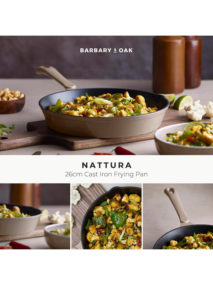 Barbary and Oak Beige 26cm Cast Iron Round Fry Pan - Image 2 of 9
