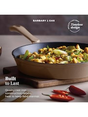 Barbary and Oak Beige 26cm Cast Iron Round Fry Pan - Image 3 of 9