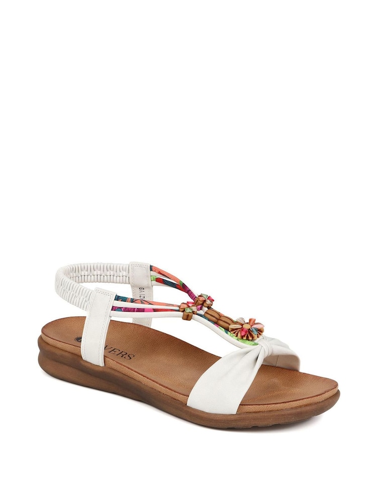 Pavers White Pavers Embellished Flat Black Sandals - Image 2 of 5
