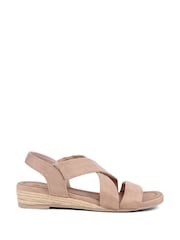 Pavers Brown Slip On Wedge Sandals - Image 1 of 5