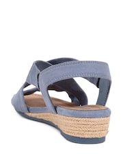 Pavers Blue Slip On Wedge Sandals - Image 3 of 5