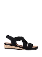 Pavers Black Slip On Wedge Sandals - Image 1 of 5