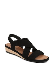 Pavers Black Slip On Wedge Sandals - Image 2 of 5