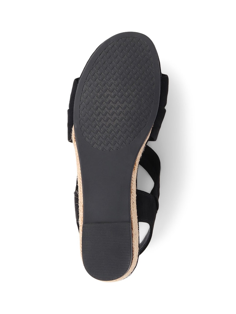 Pavers Black Slip On Wedge Sandals - Image 5 of 5