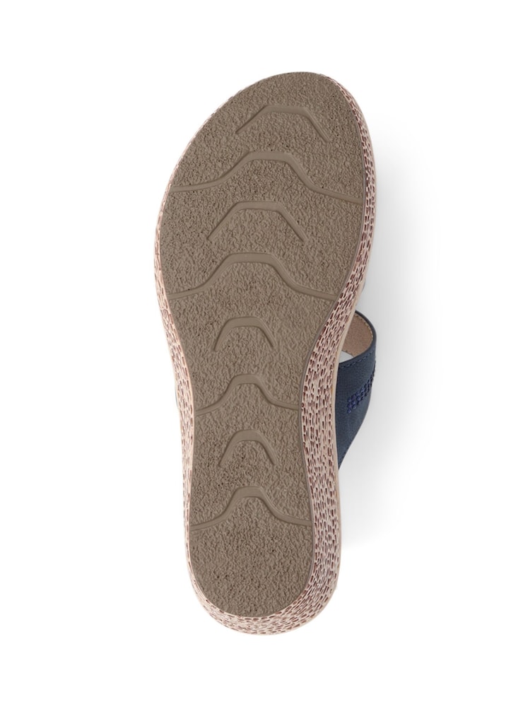 Pavers Blue Touch-Fasten Wedge Mule Sandals - Image 5 of 5