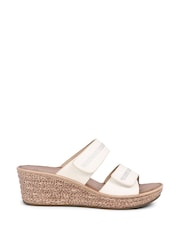 Pavers White Touch-Fasten Wedge Mule Sandals - Image 1 of 5