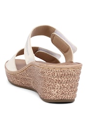 Pavers White Touch-Fasten Wedge Mule Sandals - Image 3 of 5