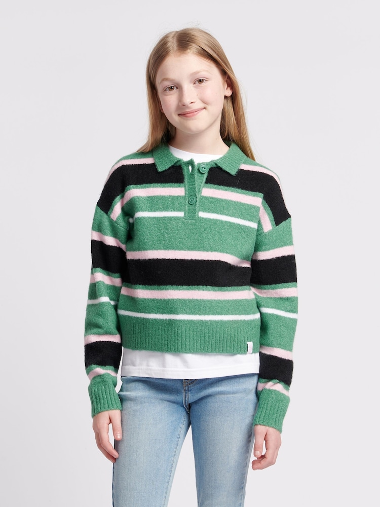 Джемпер в полоску для девочек US Polo Assn - Изображение 1 из 7