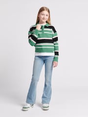 Джемпер в полоску для девочек US Polo Assn - Изображение 3 из 7