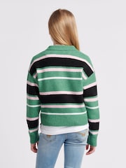 Джемпер в полоску для девочек US Polo Assn - Изображение 4 из 7