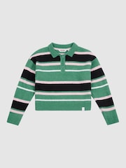 Джемпер в полоску для девочек US Polo Assn - Изображение 5 из 7