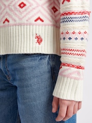 U.S. Polo Assn Girls Fairisle Pattern Cardigan - Изображение 2 из 7