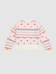 U.S. Polo Assn Girls Fairisle Pattern Cardigan - Изображение 6 из 7