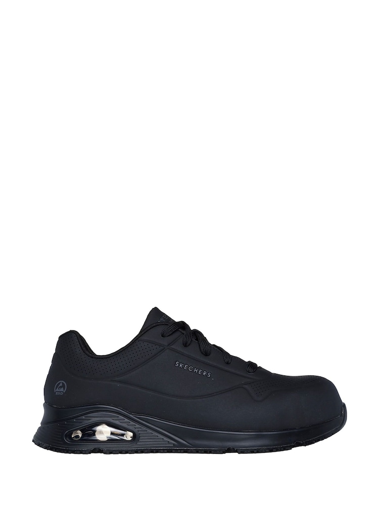 Skechers Black Mens Uno Slip Resistant Doltin Safety Trainers - Image 1 of 2