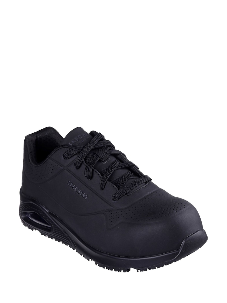 Skechers Black Mens Uno Slip Resistant Doltin Safety Trainers - Image 2 of 2