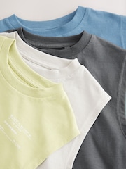 Grey/Blue/Green/Charcoal 100% Cotton Tank Vests 4 Pack (3-16yrs) - Image 7 of 8