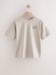 White/Blue/Coral/Cement Relaxed Fit 100% Cotton Short Sleeve Embroidered T-Shirts 4 Pack (3-16yrs) - Image 2 of 8