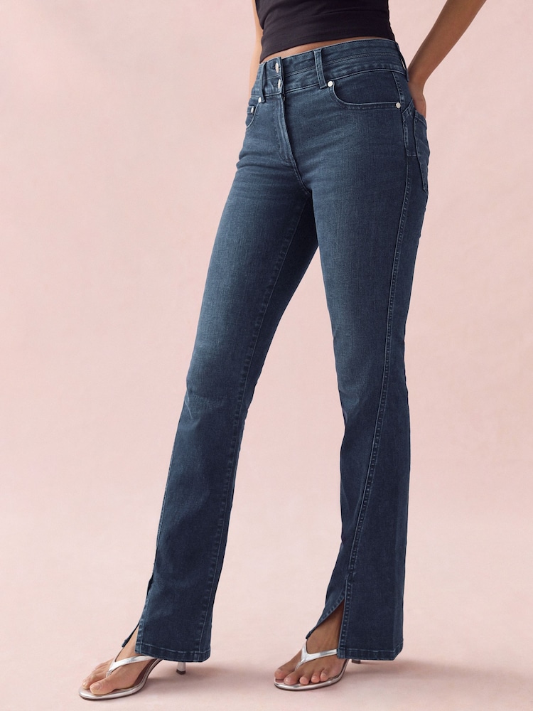 Dark Blue Flared Lift Slim And Shape Bootcut Jeans - Image 2 of 7
