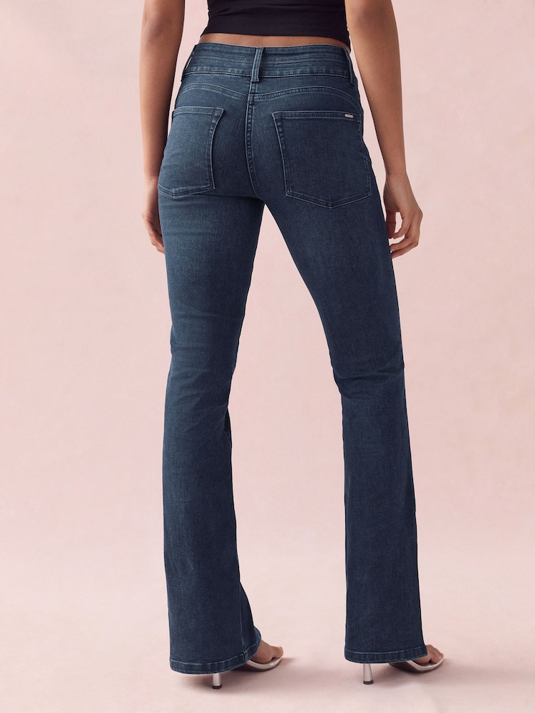 Dark Blue Flared Lift Slim And Shape Bootcut Jeans - Image 3 of 7