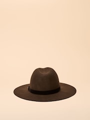 Joules Grove Chocolate Brown Wool Fedora - Image 6 of 8