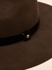 Joules Grove Chocolate Brown Wool Fedora - Image 7 of 8