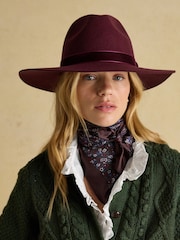 Joules Grove Berry Red Wool Fedora - Image 1 of 8