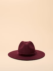 Joules Grove Berry Red Wool Fedora - Image 5 of 8