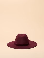 Joules Grove Berry Red Wool Fedora - Image 6 of 8