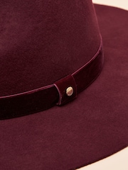Joules Grove Berry Red Wool Fedora - Image 7 of 8