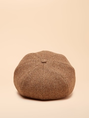 Joules Elvaston Tan Brown Tweed Baker Boy Hat - Image 7 of 8