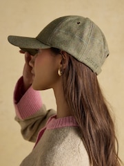 Joules Perry Green Tweed Baseball Cap - Image 6 of 9