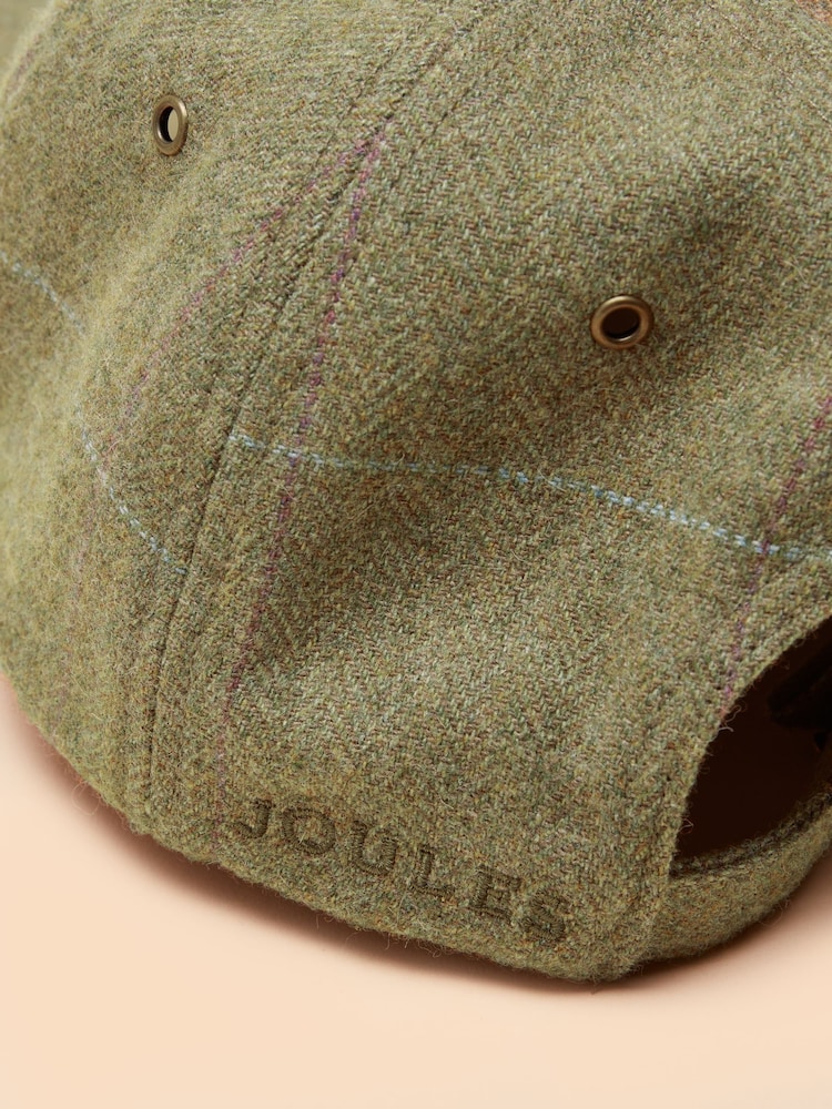 Joules Perry Green Tweed Baseball Cap - Image 9 of 9