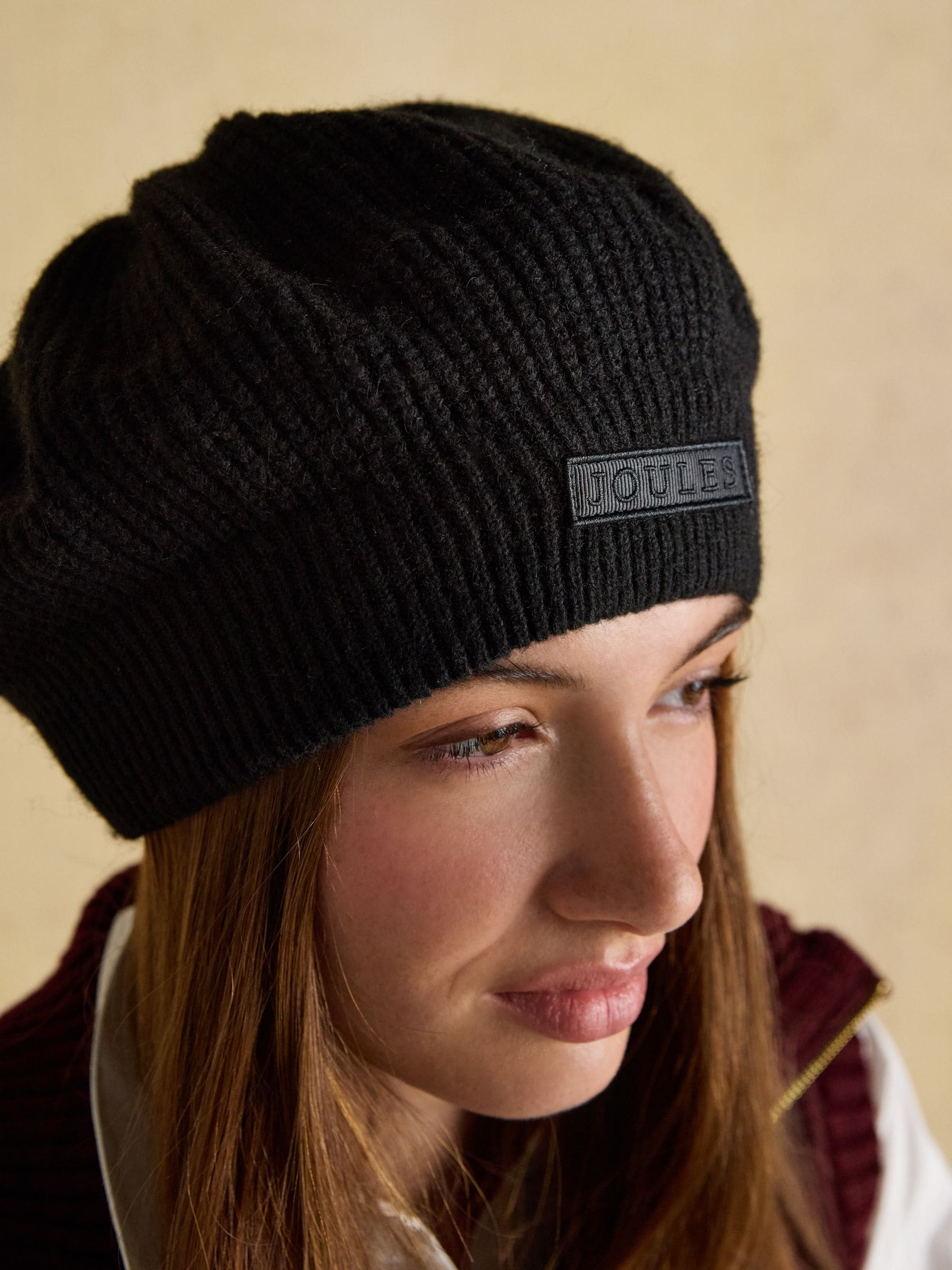 Buy Joules Joelle Black Ribbed Knitted Beret from the Next UK