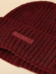 Joules Rosa Berry Red Beanie Hat - Image 6 of 6