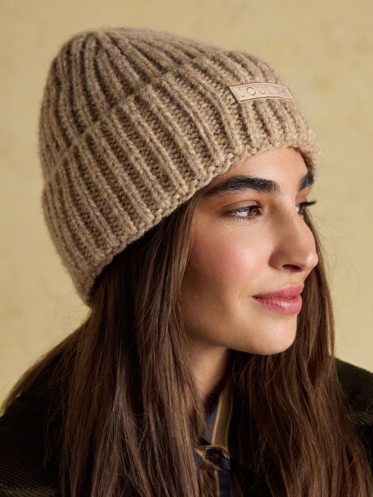 Joules Rosa Oatmeal Beanie Hat - Image 1 of 6 Joules Rosa Oatmeal Beanie Hat - Image 1 of 6
