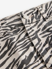 Zebra Print 100% Cotton Denim Mini Skirt - Image 7 of 8
