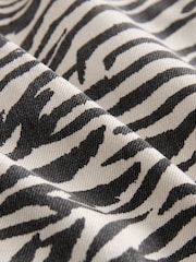 Zebra Print 100% Cotton Denim Mini Skirt - Image 8 of 8